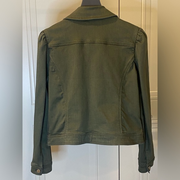 White House Black Market Olive Jean Jacket - Picture 4 of 5